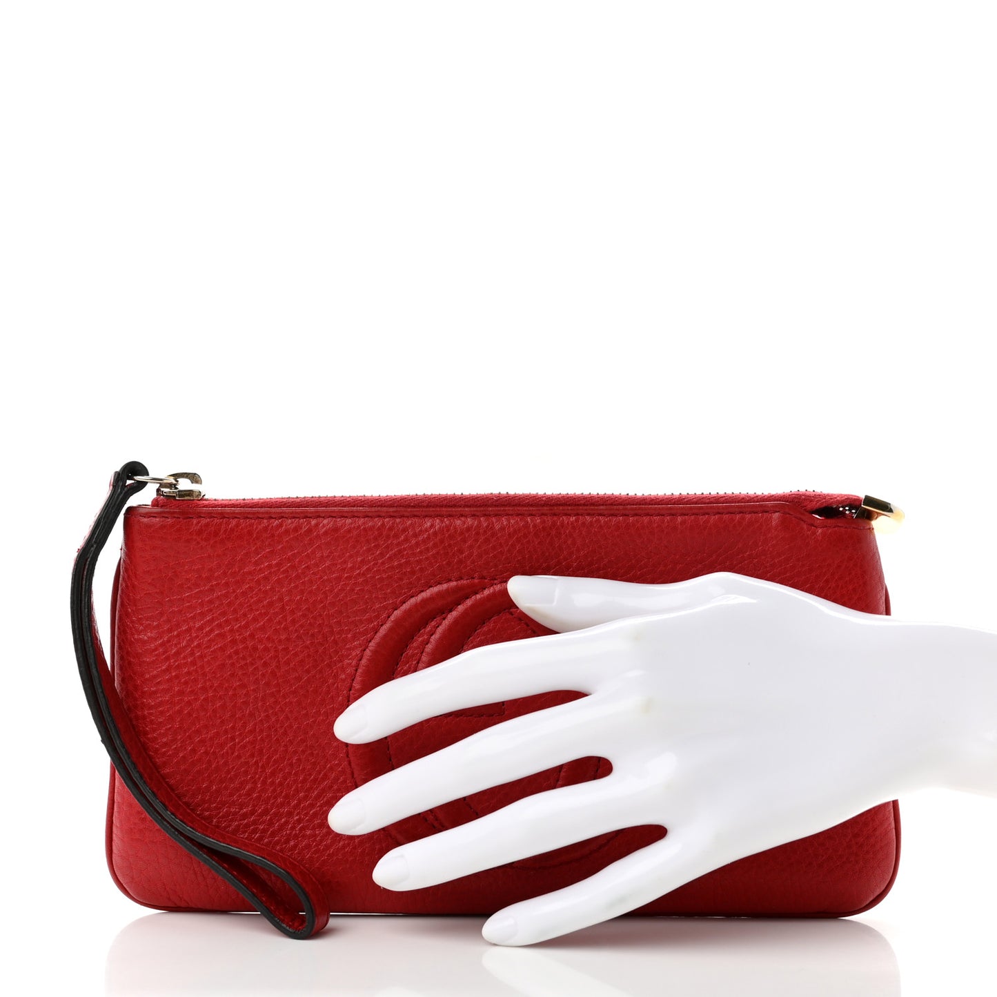 Pebbled Calfskin Soho Wristlet Vibrant Red