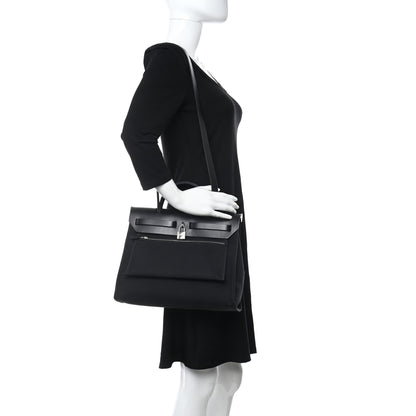 Hermes Military Toile Vache Hunter Herbag Zip PM 31 Black 2 of 11
