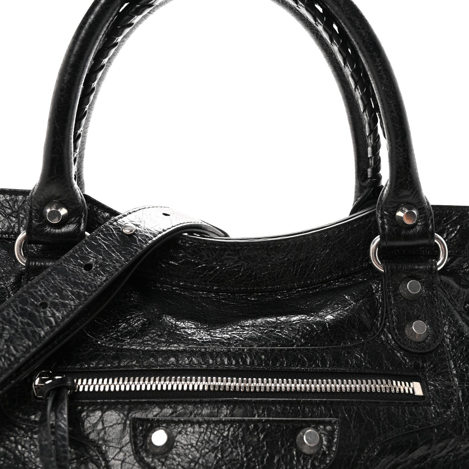 Balenciaga Agneau Arena Silver Hardware Medium Le City Black 8 of 10