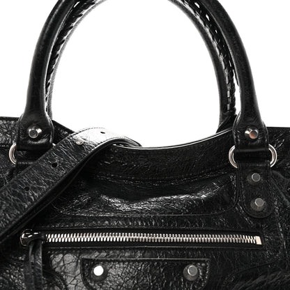 Balenciaga Agneau Arena Silver Hardware Medium Le City Black 8 of 10