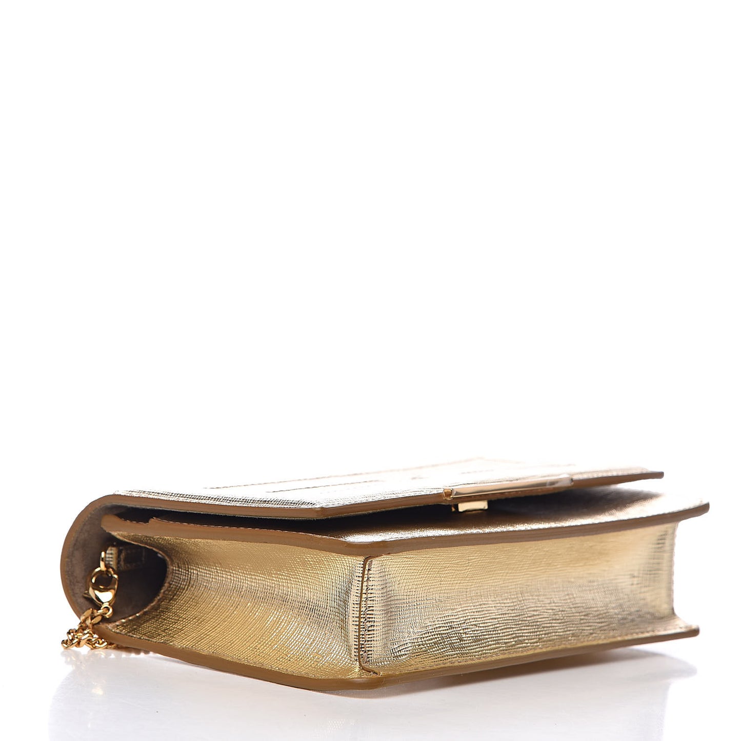 Vitello Mirror Elite Tube Wallet on Chain Gold