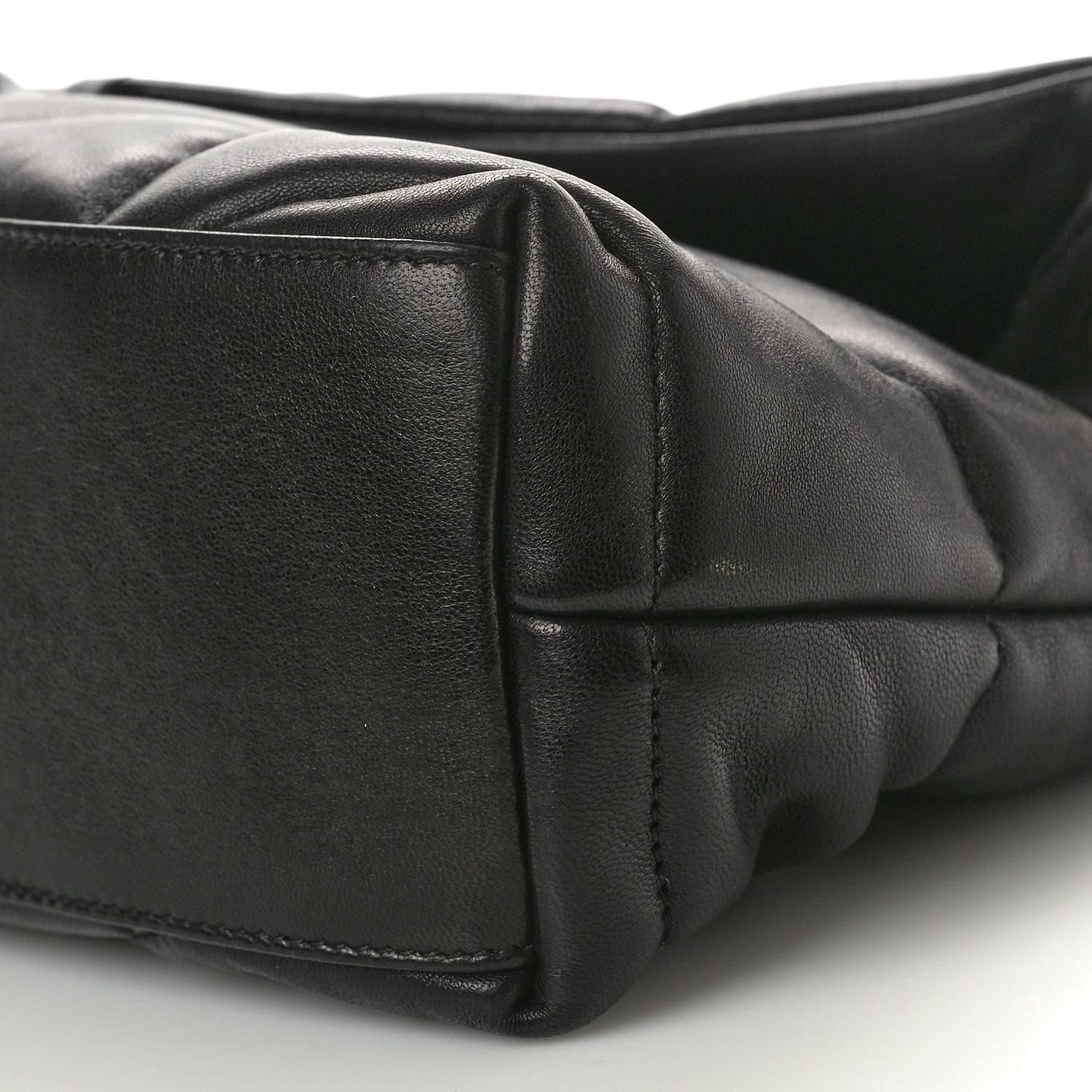 Saint Laurent Lambskin Quilted Tri-Metal Small Loulou Puffer Monogram Chain Satchel Black 11 of 12