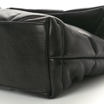 Saint Laurent Lambskin Quilted Tri-Metal Small Loulou Puffer Monogram Chain Satchel Black 11 of 12