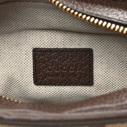 Gucci Monogram Jumbo GG Textured Dollar Calfskin Web Mini Crossbody Bag Camel Ebony New Acero 6 of 16