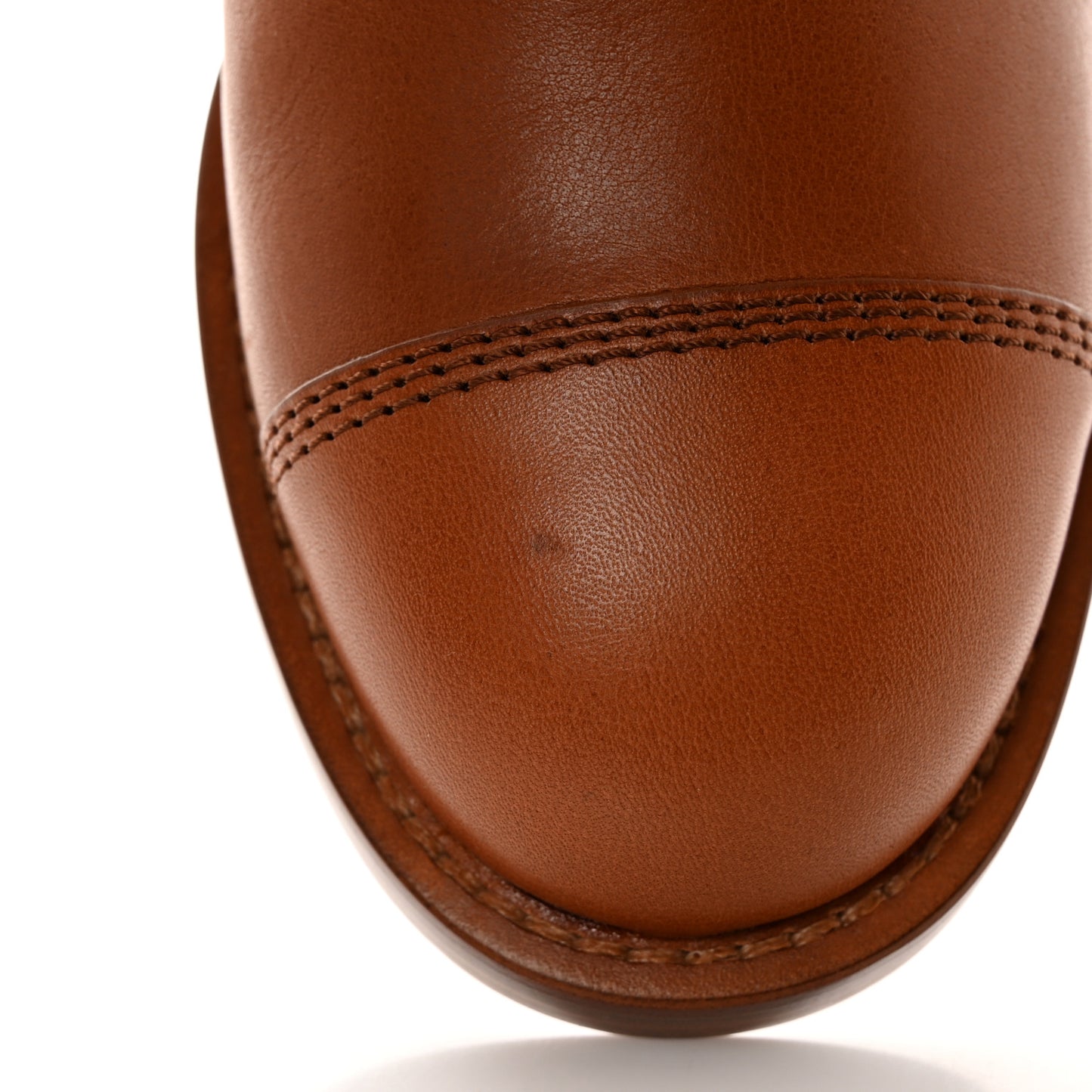 Calfskin CC Logo Mid Calf Boots 39 Caramel
