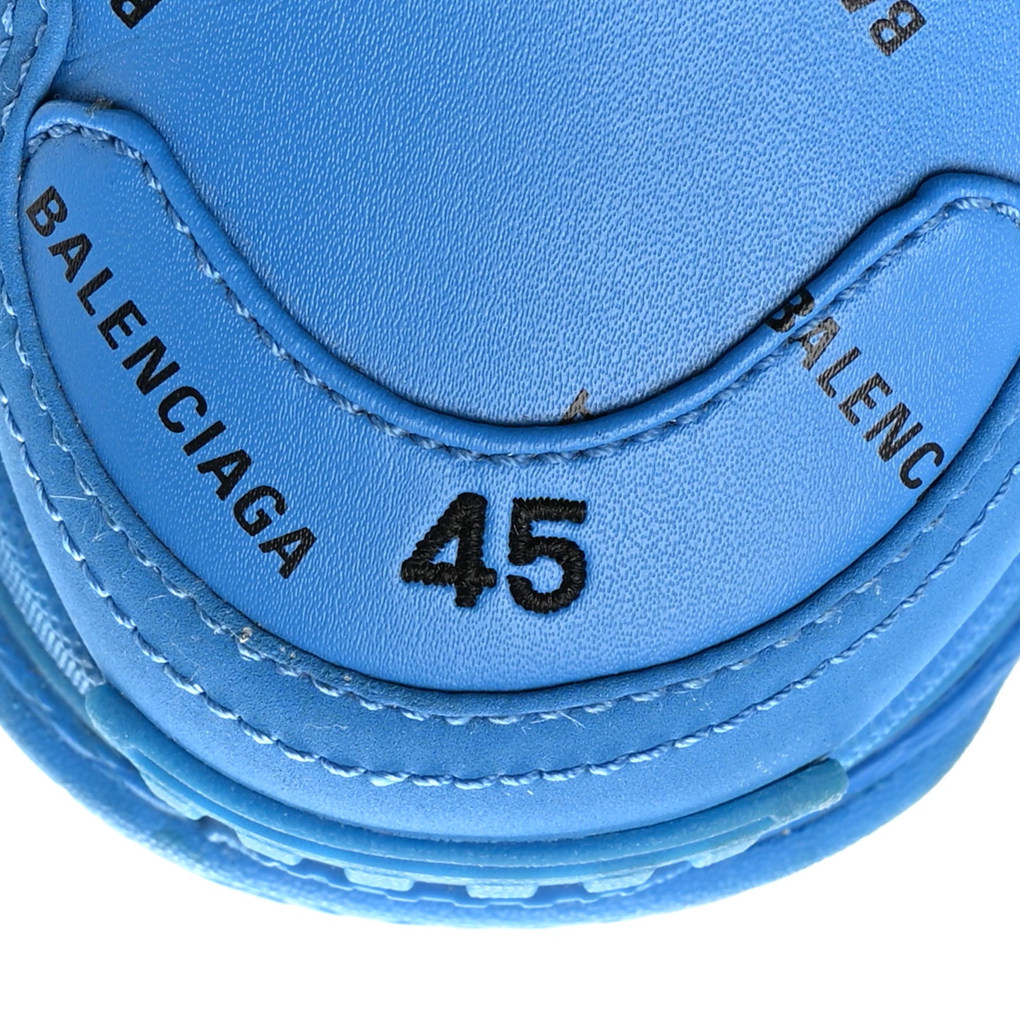 Technical Fabric Allover Logo Mens Triple S Sneakers 45 Blue Black 45 Blue Black