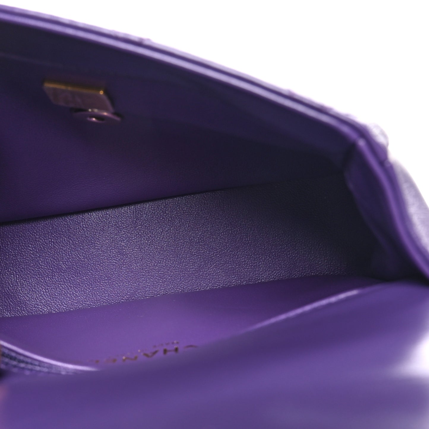 Shiny Lambskin Quilted Mini Coco Trip Flap Bag Purple
