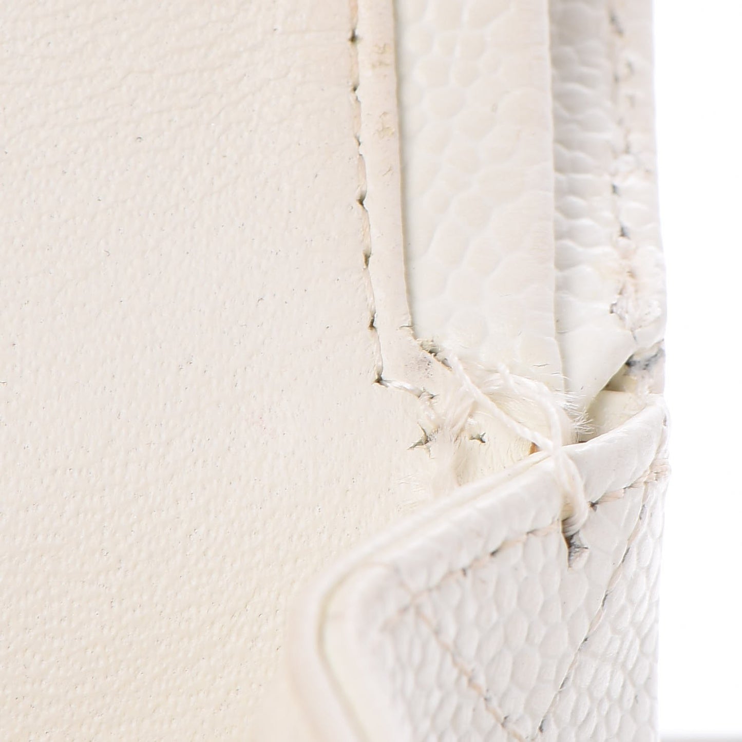 Caviar Quilted Medium Double Flap White