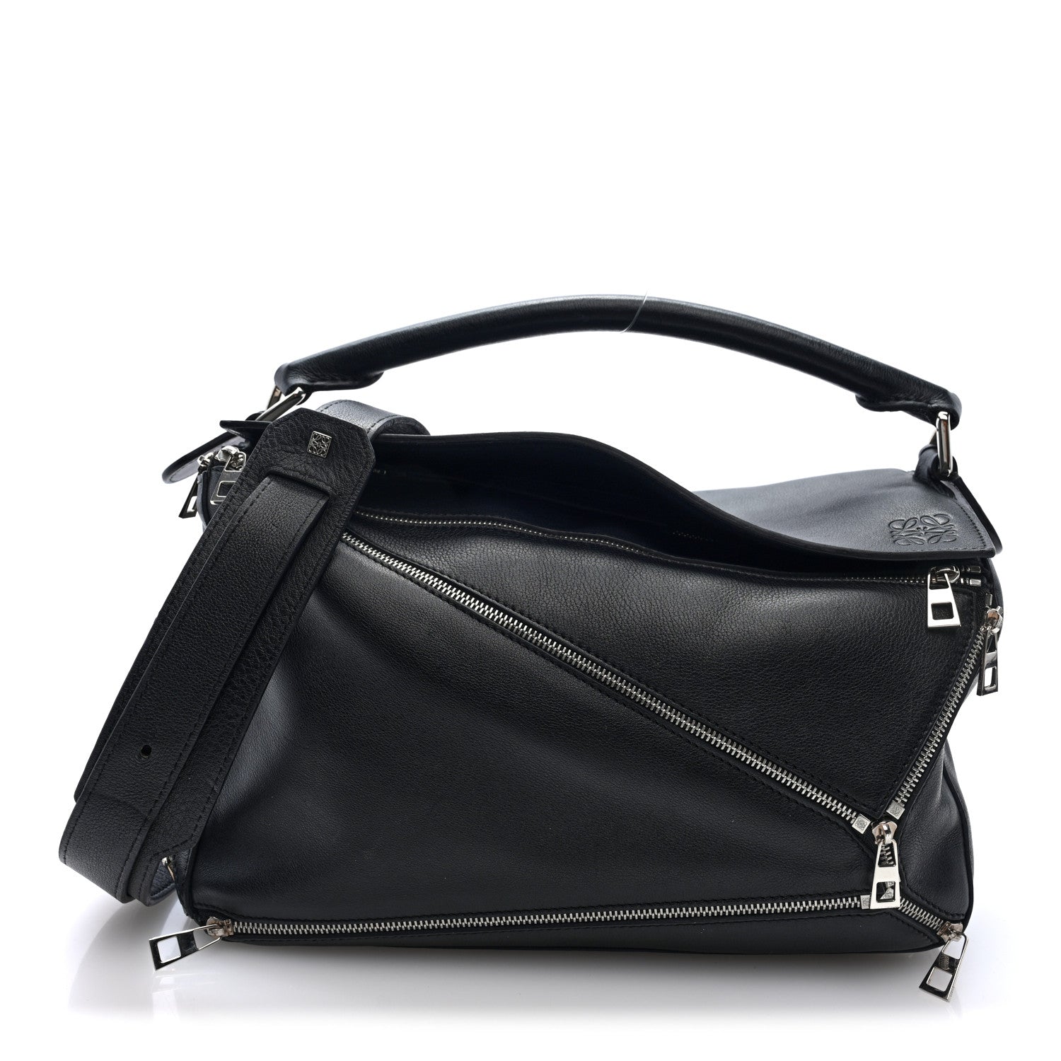 Loewe Calfskin Zipper Puzzle Bag Black 1 of 8