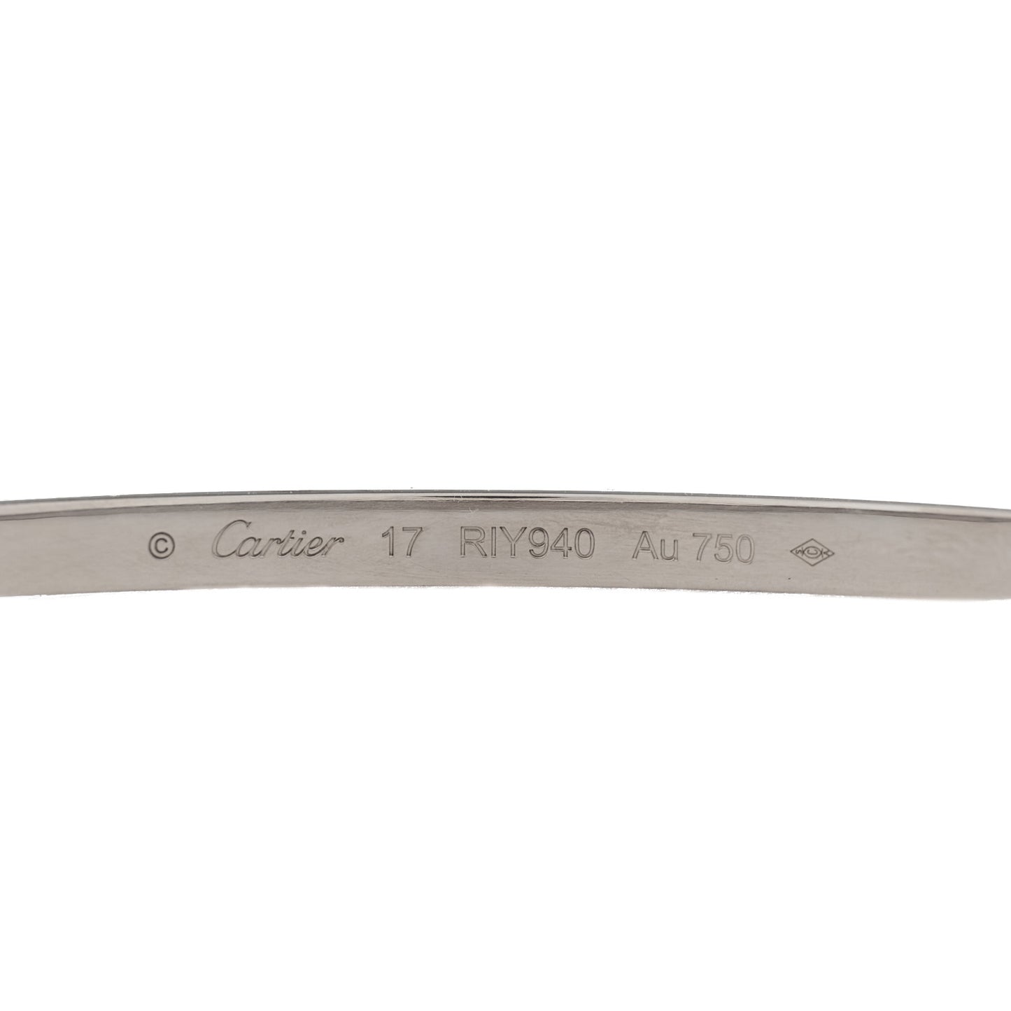 18K White Gold Small LOVE Bracelet 17