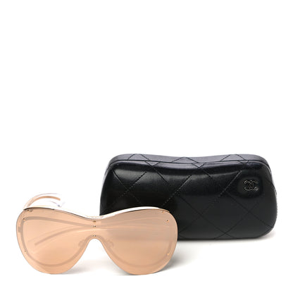 Chanel Rimless Shield Chain Sunglasses 71262 Gold 8 of 8