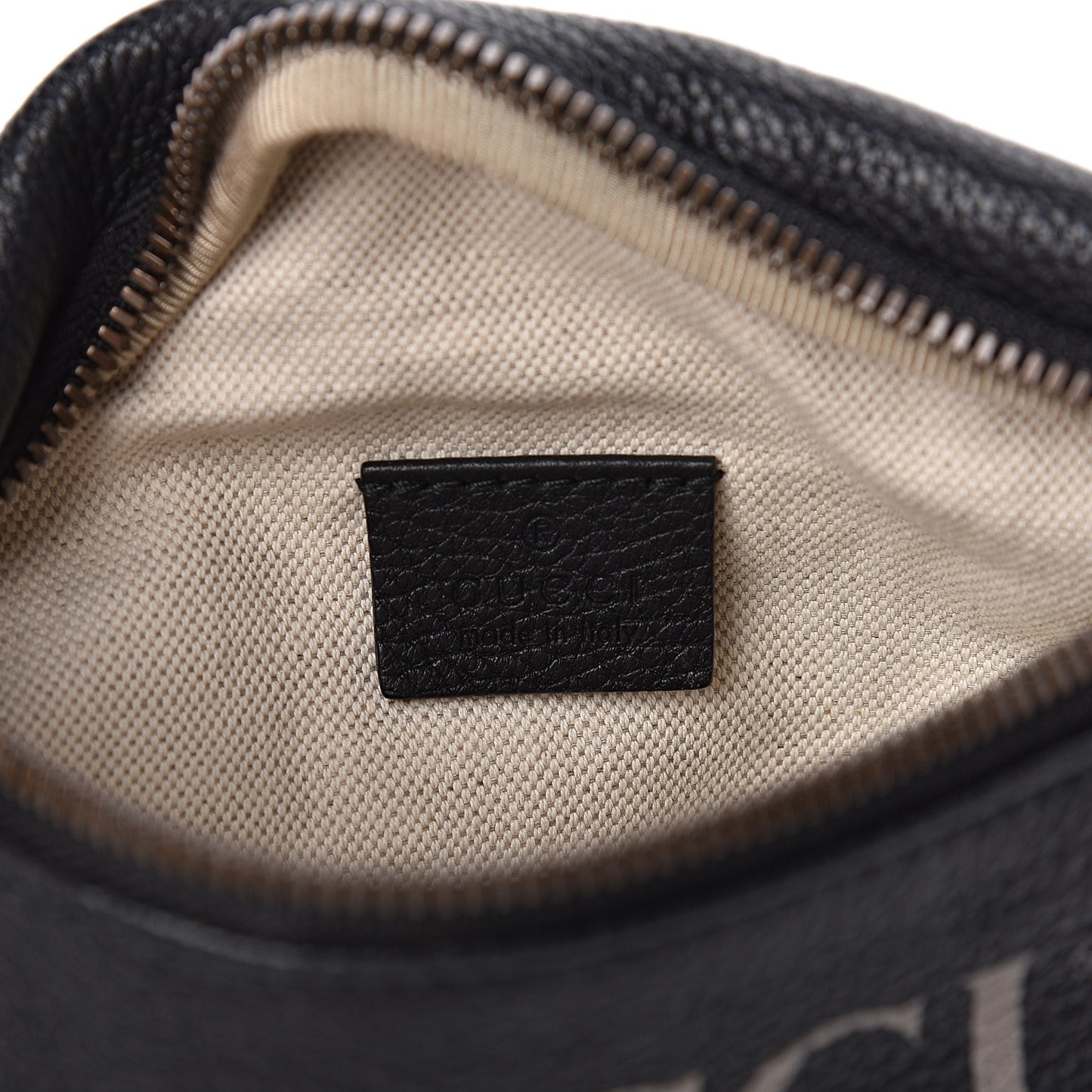 Grained Calfskin Small Logo Belt Bag Black