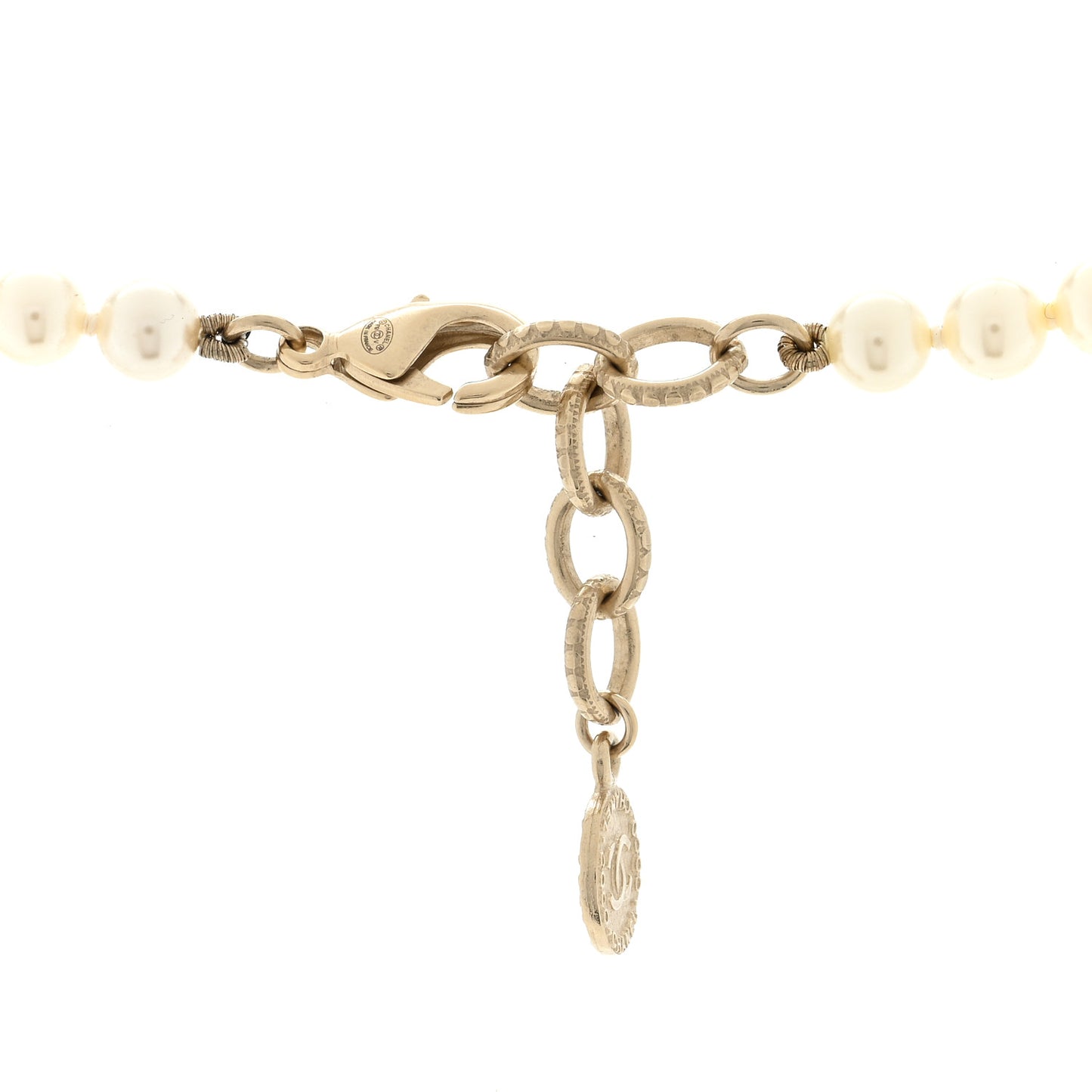 Graduated Pearl CC Short Necklace Gold