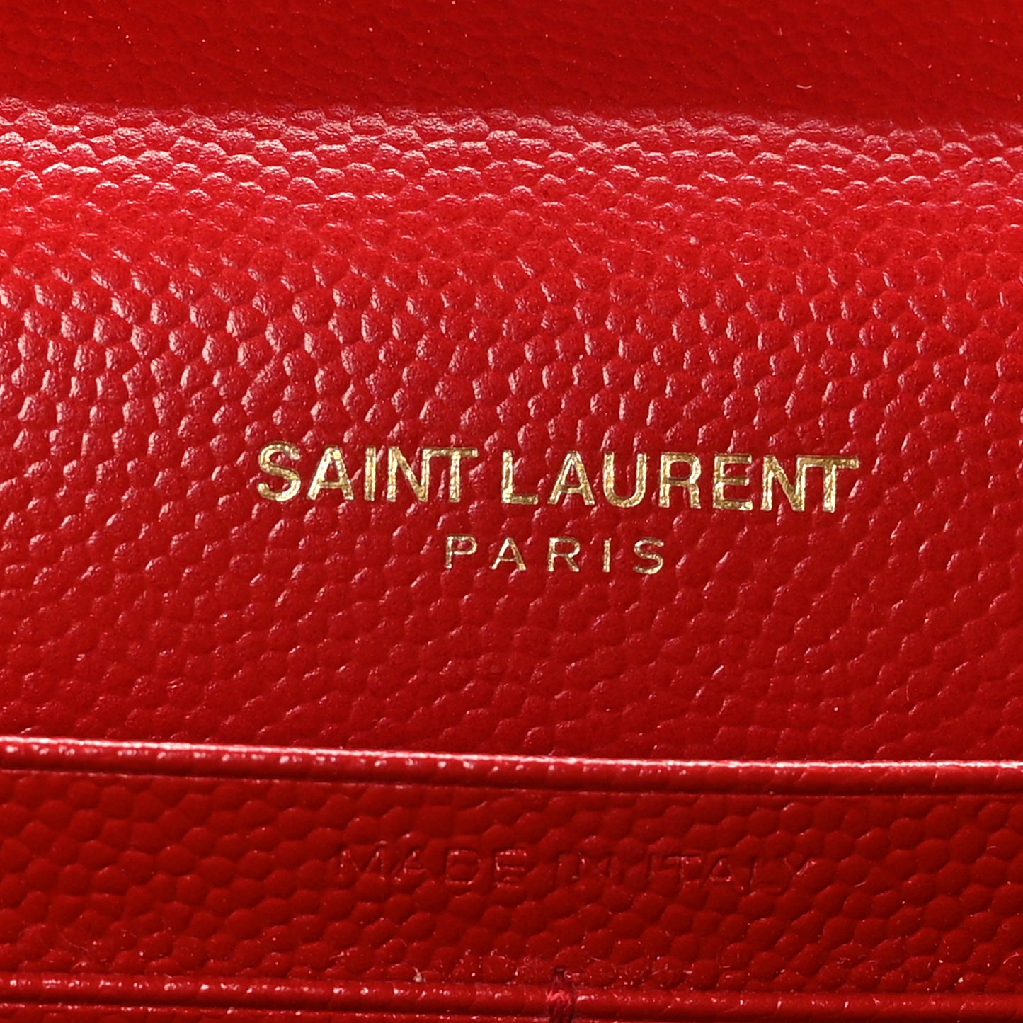 Grain De Poudre Matelasse Chevron Monogram Chain Wallet Rouge Eros