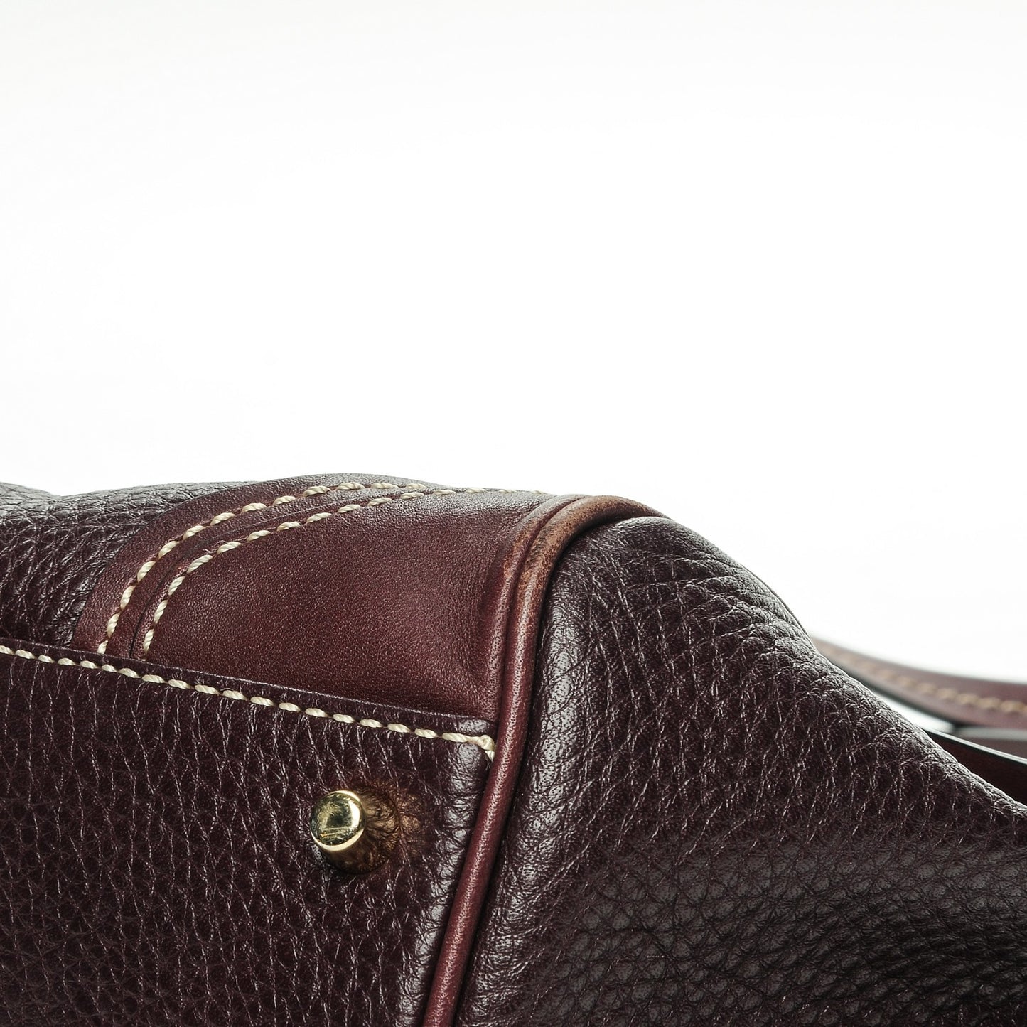 Calfskin Saddle Stitch Small Canterbury Tote Burgundy