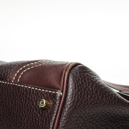 Burberry Calfskin Saddle Stitch Small Canterbury Tote Burgundy 10 of 13