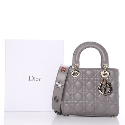 Christian Dior Lambskin Cannage Small My Lady Dior Gris 7 of 7
