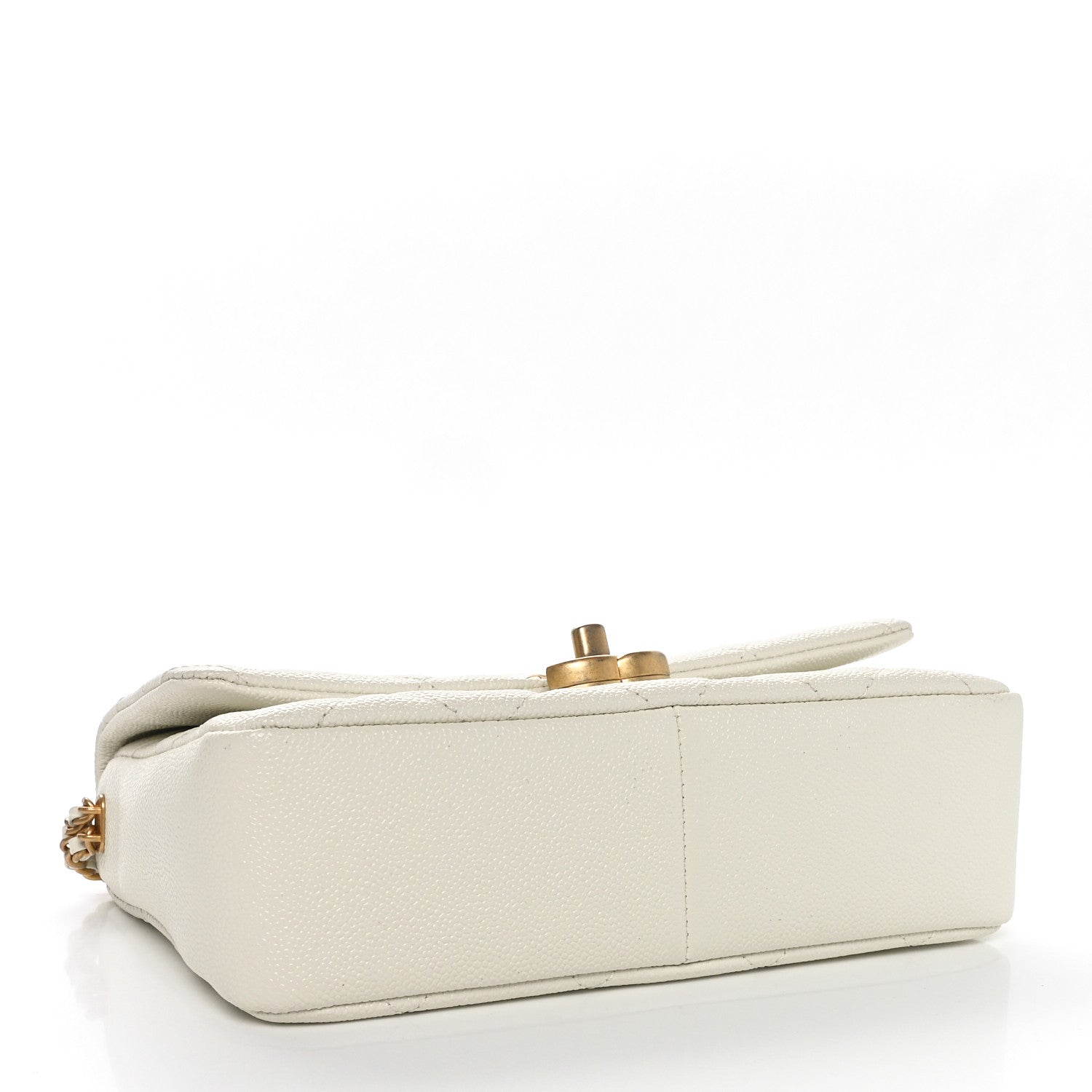 Chanel Shiny Caviar Quilted Small Chain Melody Flap White 4 of 11