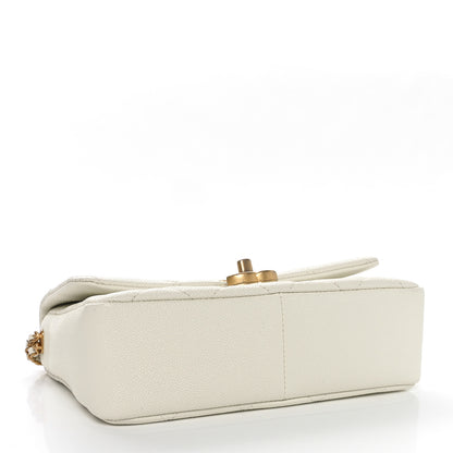 Chanel Shiny Caviar Quilted Small Chain Melody Flap White 4 of 11