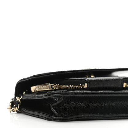 Chanel Caviar Quilted Business Affinity Clutch With Chain Black 10 of 12