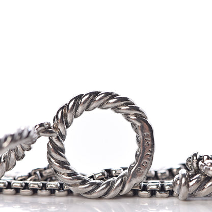 David Yurman Sterling Silver Diamond Multi Strand Starburst Station Necklace 6 of 6