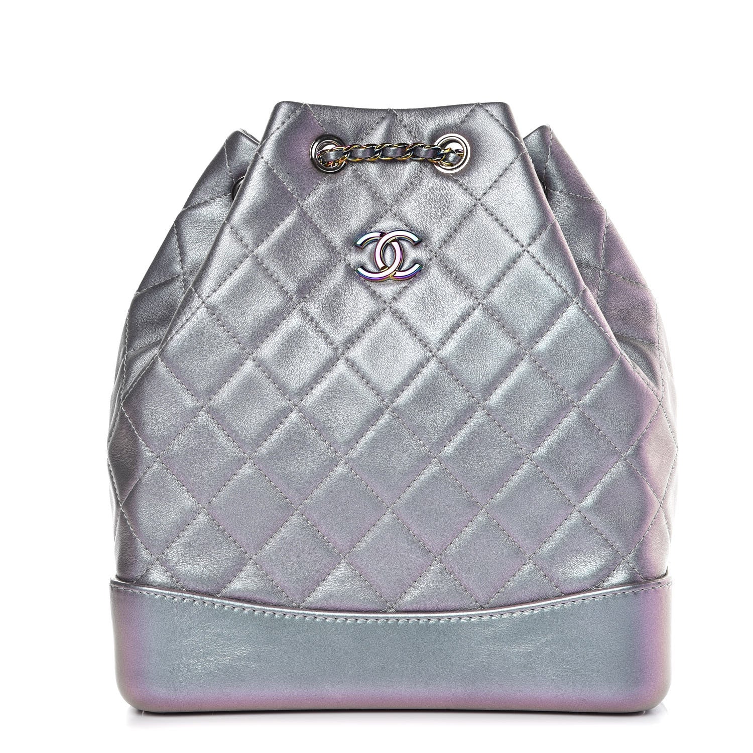 Chanel Iridescent Lambskin Calfskin Quilted Gabrielle Backpack Light Purple 1 of 8