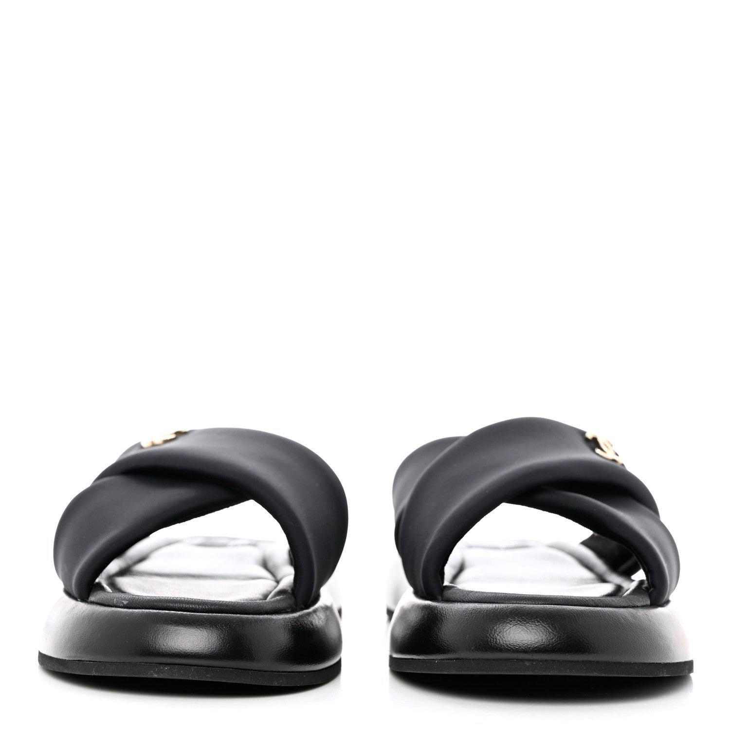 Chanel Fabric CC Mules Sandals 41 Black 2 of 10