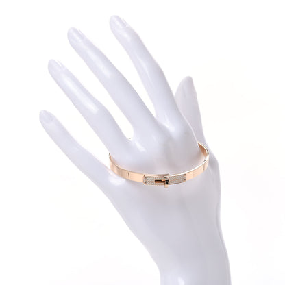 Hermes 18K Rose Gold Diamond PM Kelly Pave Bracelet ST 2 of 6