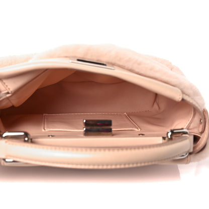 Fendi Shearling Shiny Nappa Mini Peekaboo Iconic Satchel Light Rose 5 of 8