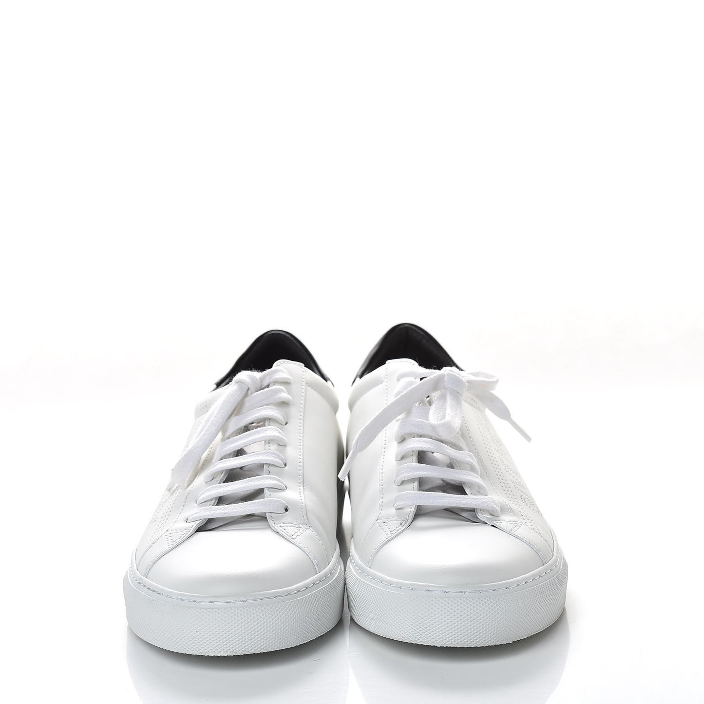 Calfskin Perforated Urban Street Sneakers 40 White