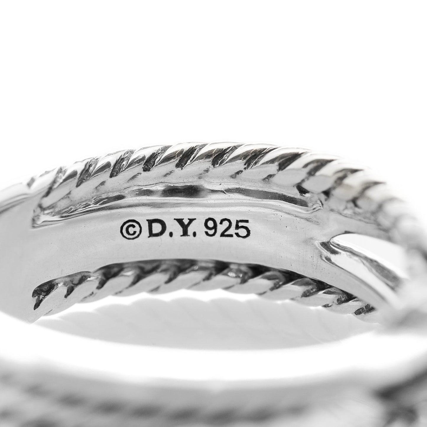 Sterling Silver Diamond X Crossover Ring 50 5.25