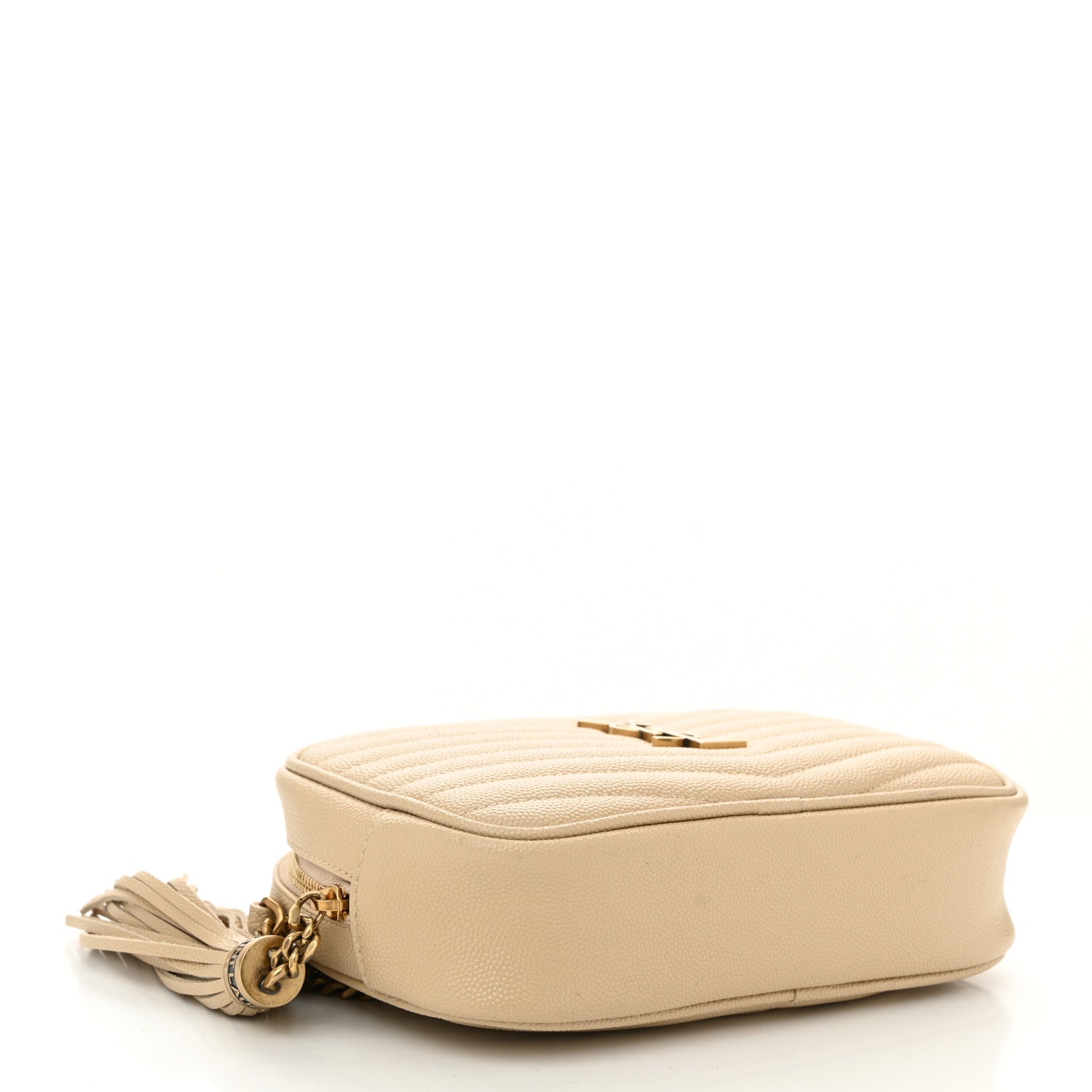 Saint Laurent Grain De Poudre Matelasse Monogram Mini Lou Camera Bag Dark Beige 4 of 10
