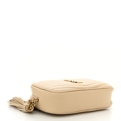 Saint Laurent Grain De Poudre Matelasse Monogram Mini Lou Camera Bag Dark Beige 4 of 10