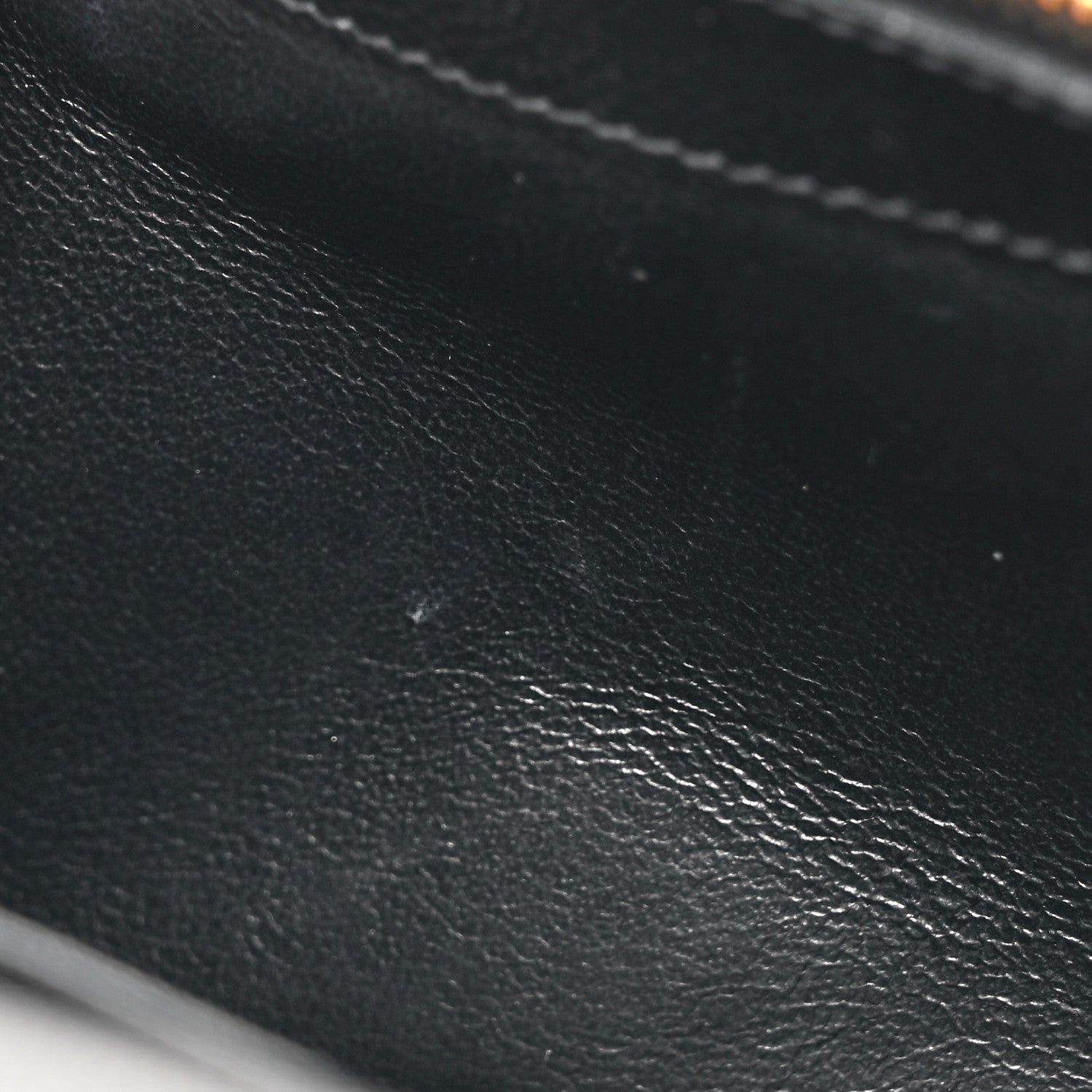 Saint Laurent Grain De Poudre Matelasse Chevron Monogram Chain Wallet Black 12 of 15