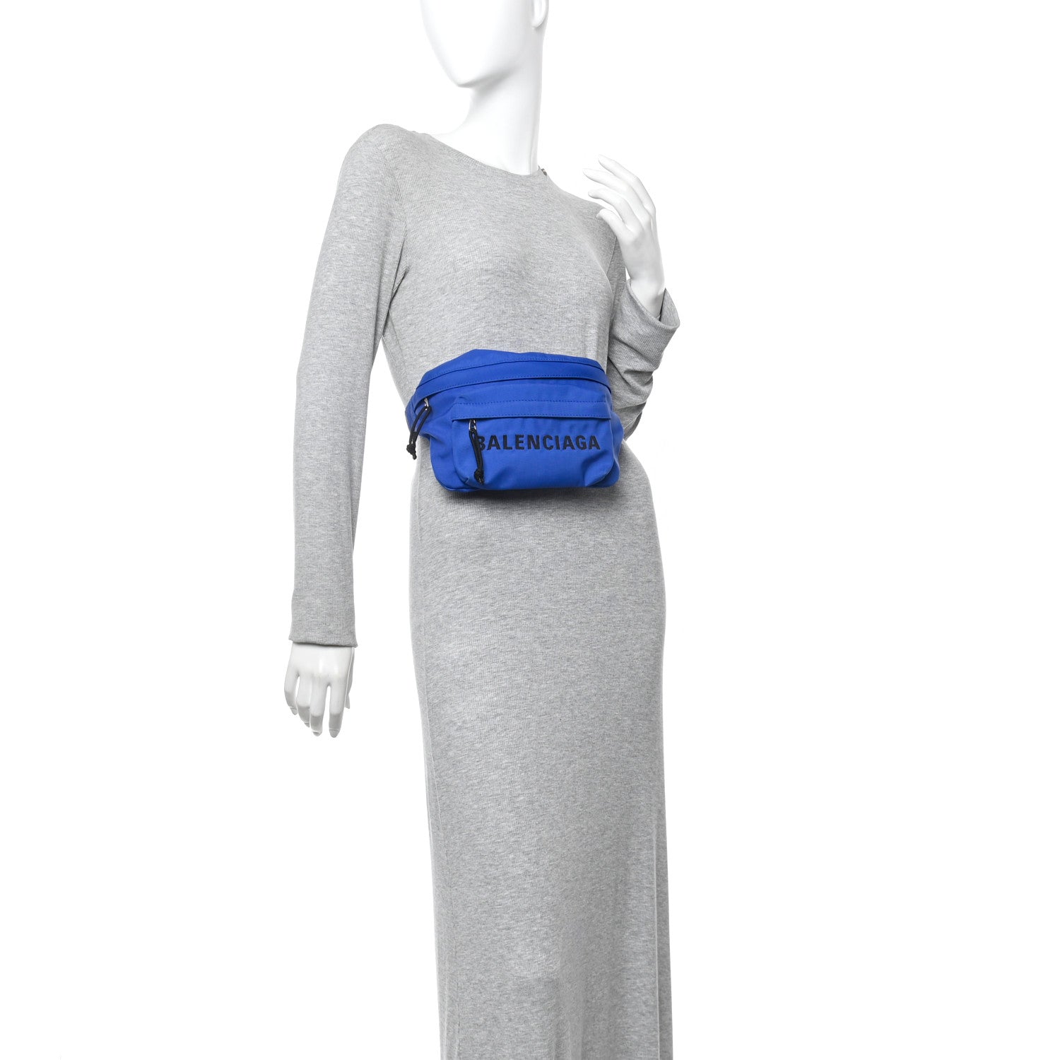 Balenciaga Sport Nylon Logo Embroidered Wheel Beltpack Electric Blue Black 2 of 10
