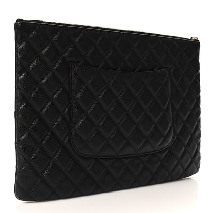 Chanel Caviar Quilted Large Cosmetic Case Black 3 of 7