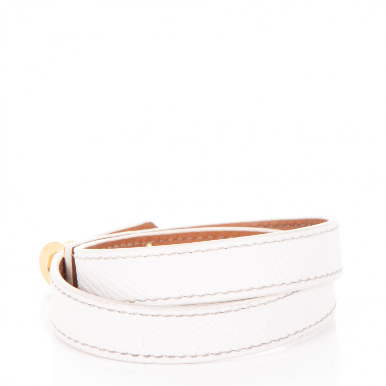 Hermes Epsom Kelly Double Tour Bracelet M White 3 of 7