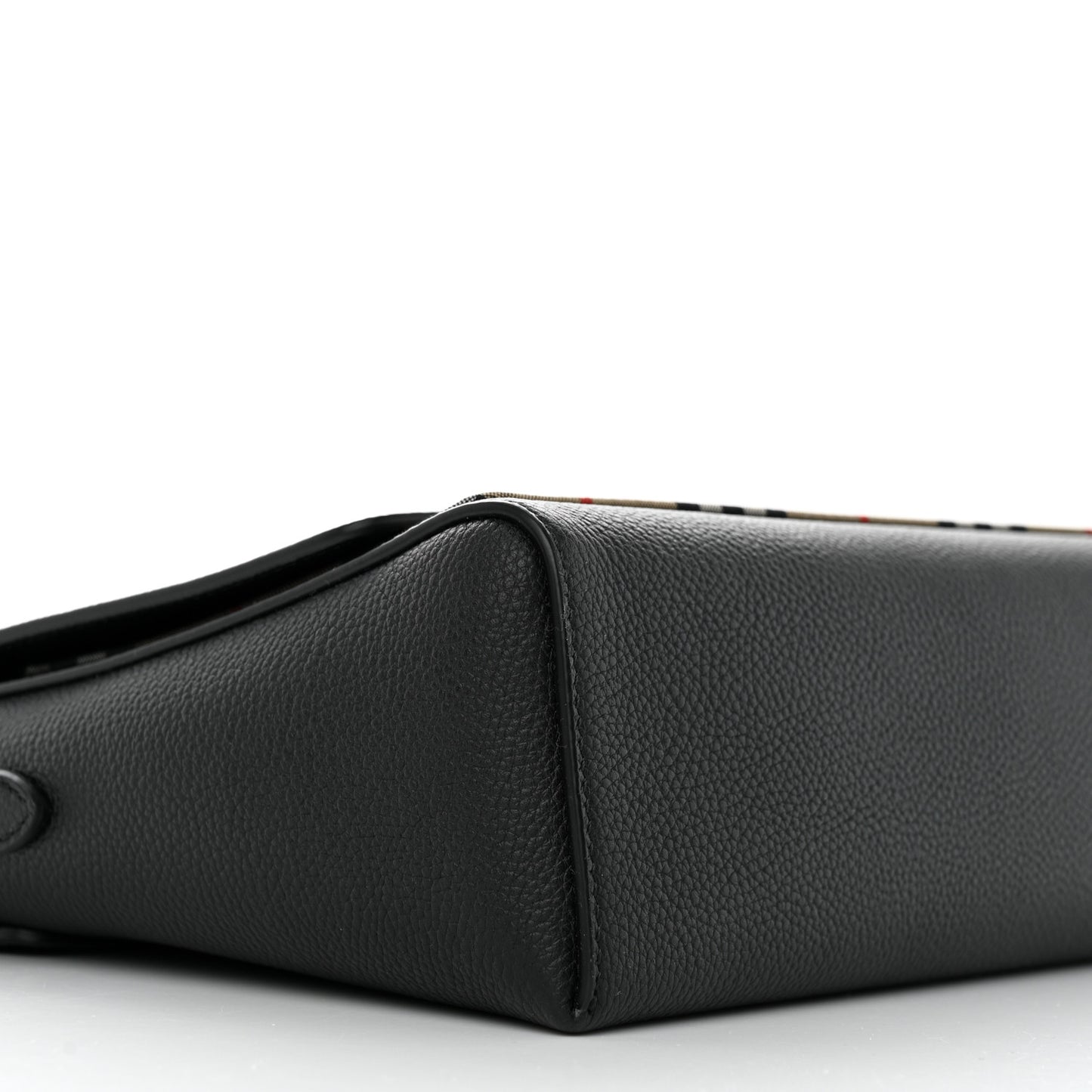 Grainy Calfskin Vintage Check Note Crossbody Bag Black