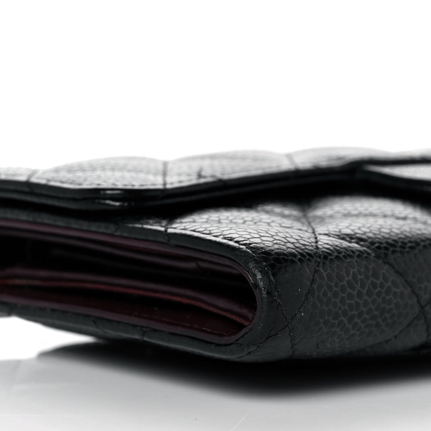 Caviar Quilted Long Flap Wallet Black