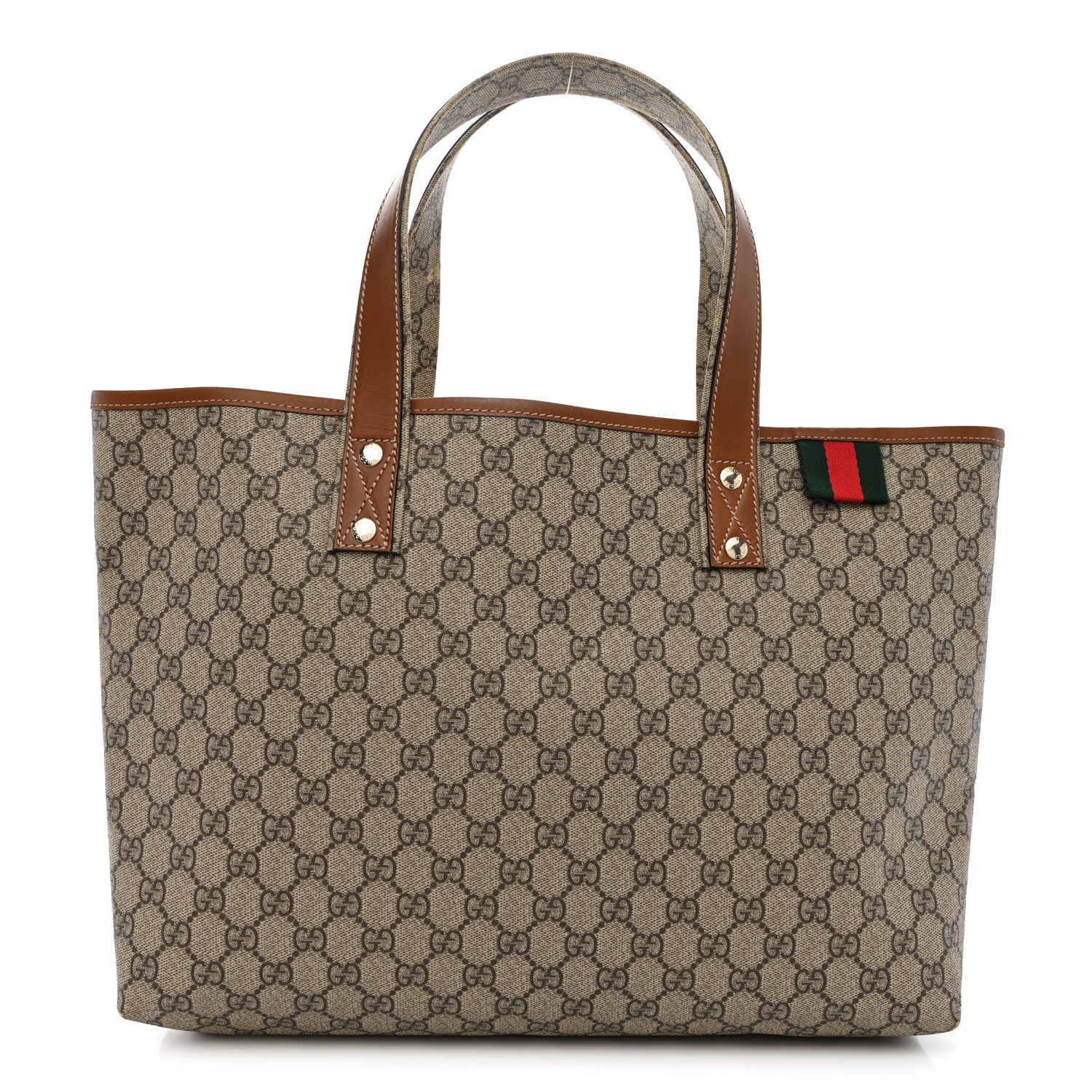 Gucci GG Plus Monogram Medium Signature Web Loop Tote Brown 1 of 19