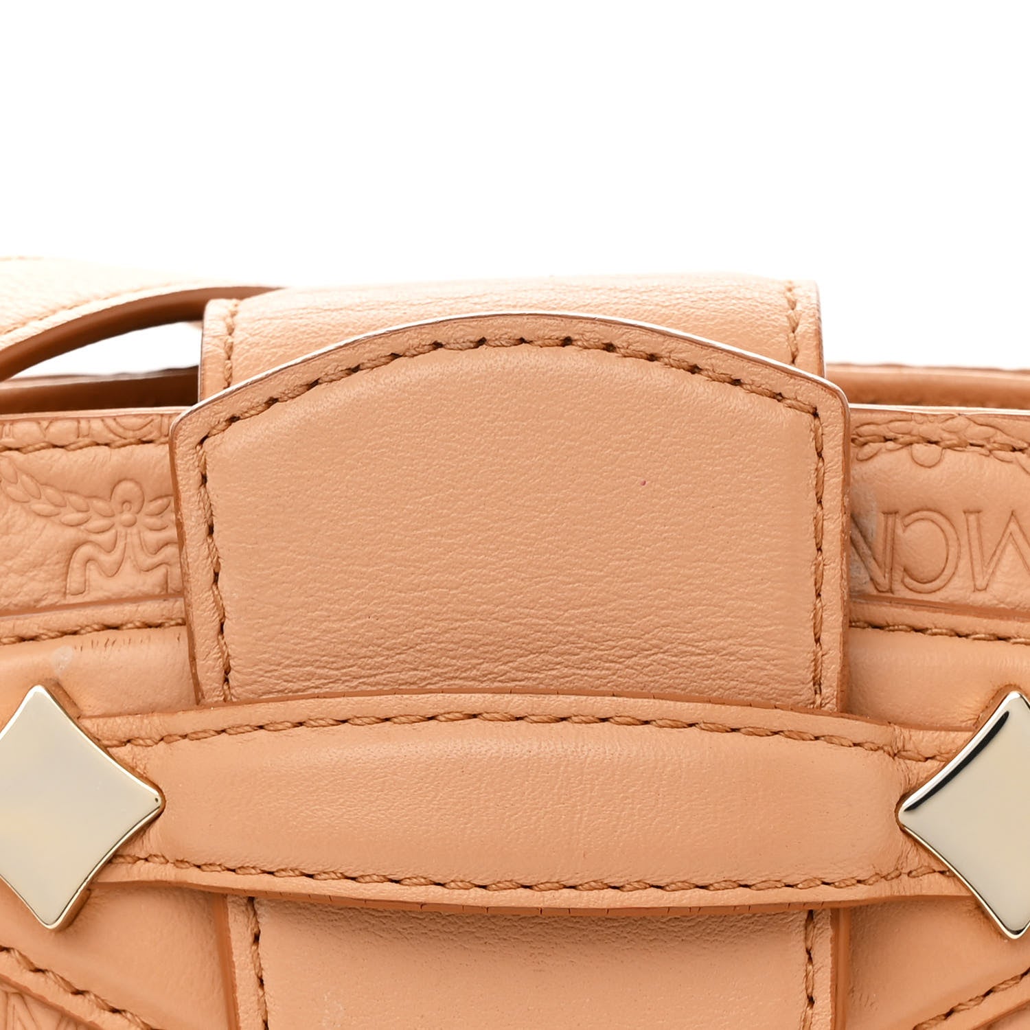 MCM Calfskin Ottomar Monogram Essential Crossbody Bag Sandstone 8 of 11