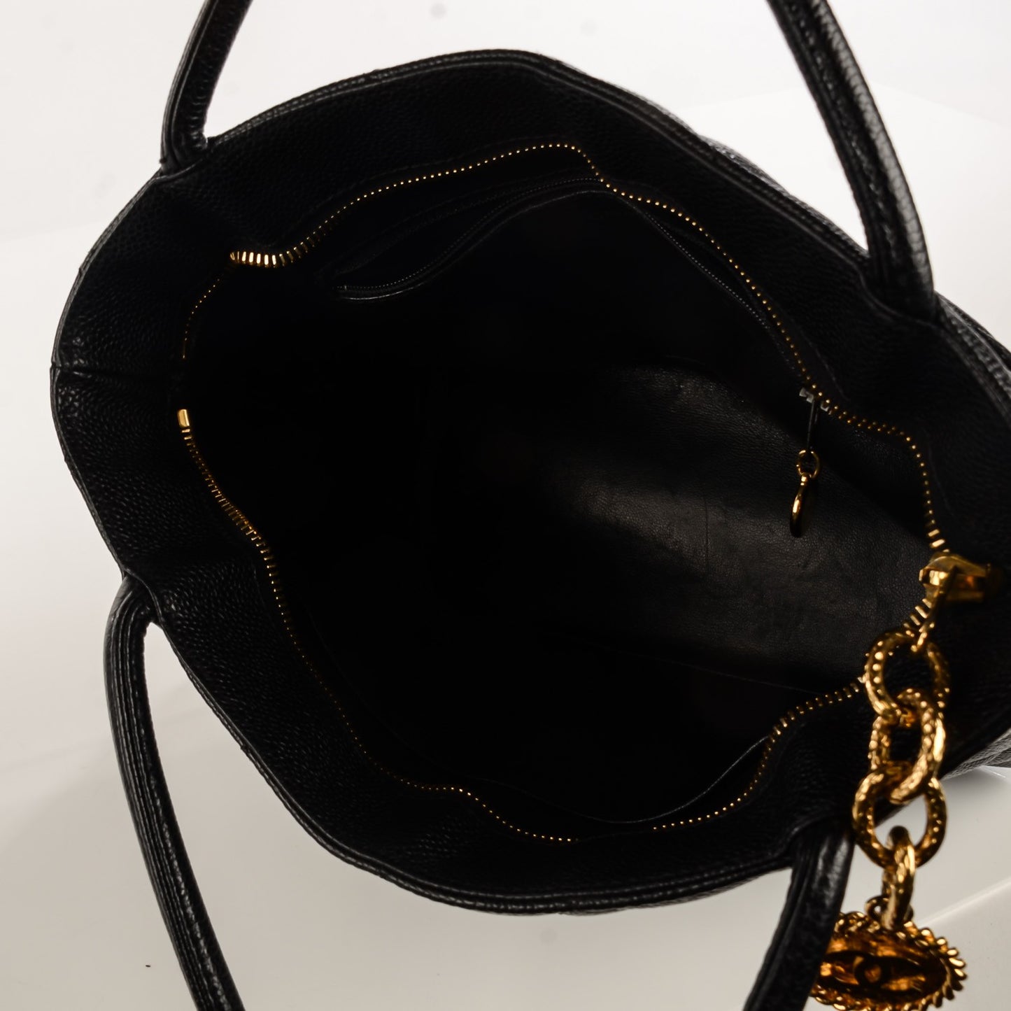 Caviar Quilted Medallion Tote Black