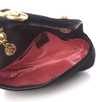 Gucci Velvet Matelasse Mini GG Marmont Shoulder Bag Black 5 of 12