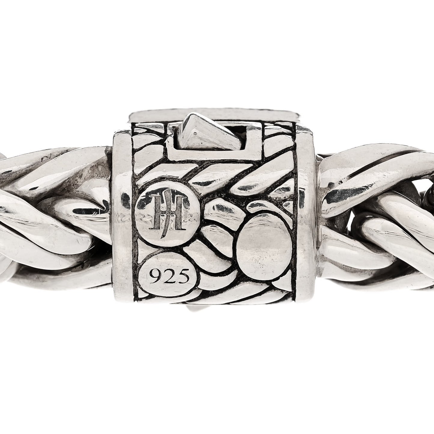 Sterling Silver Quartz Hematite Doublet Wheat Chain Bracelet