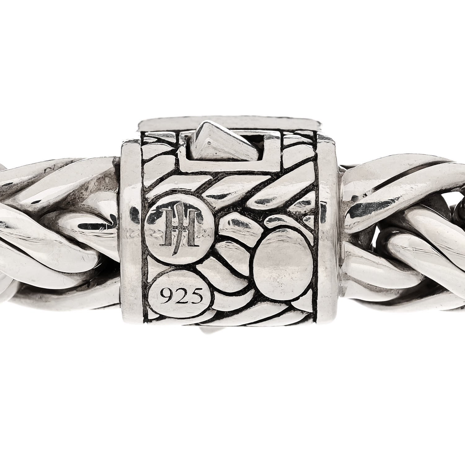 John Hardy Sterling Silver Quartz Hematite Doublet Wheat Chain Bracelet 3 of 3