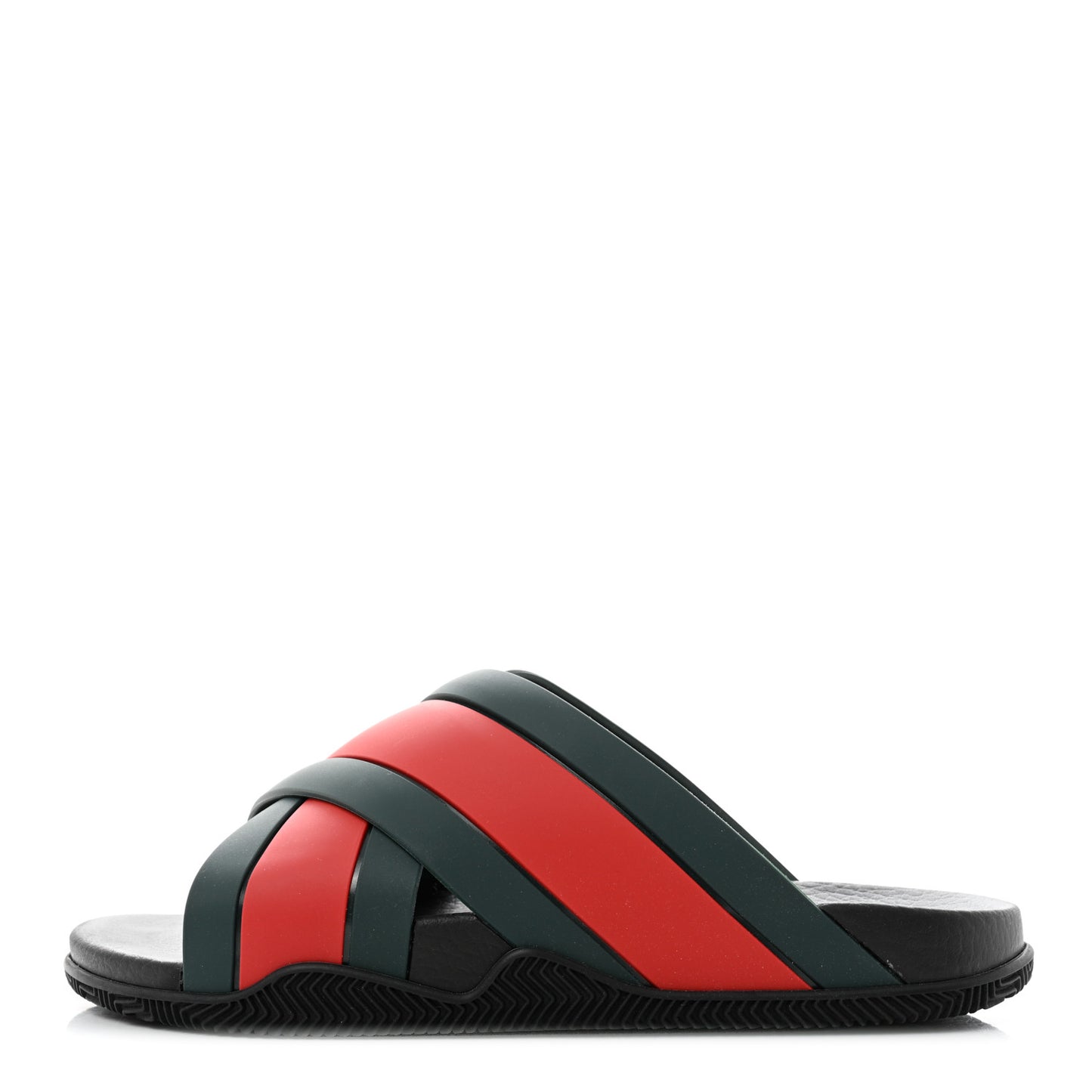 Rubber Web Mens Criss Cross Slide Sandals 8 Green Red