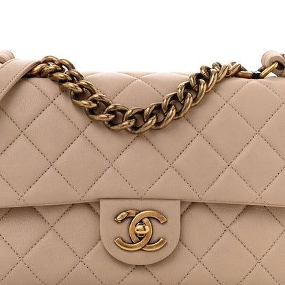 Chanel Shiny Sheepskin Quilted Small Trapezio Flap Beige 9 of 15