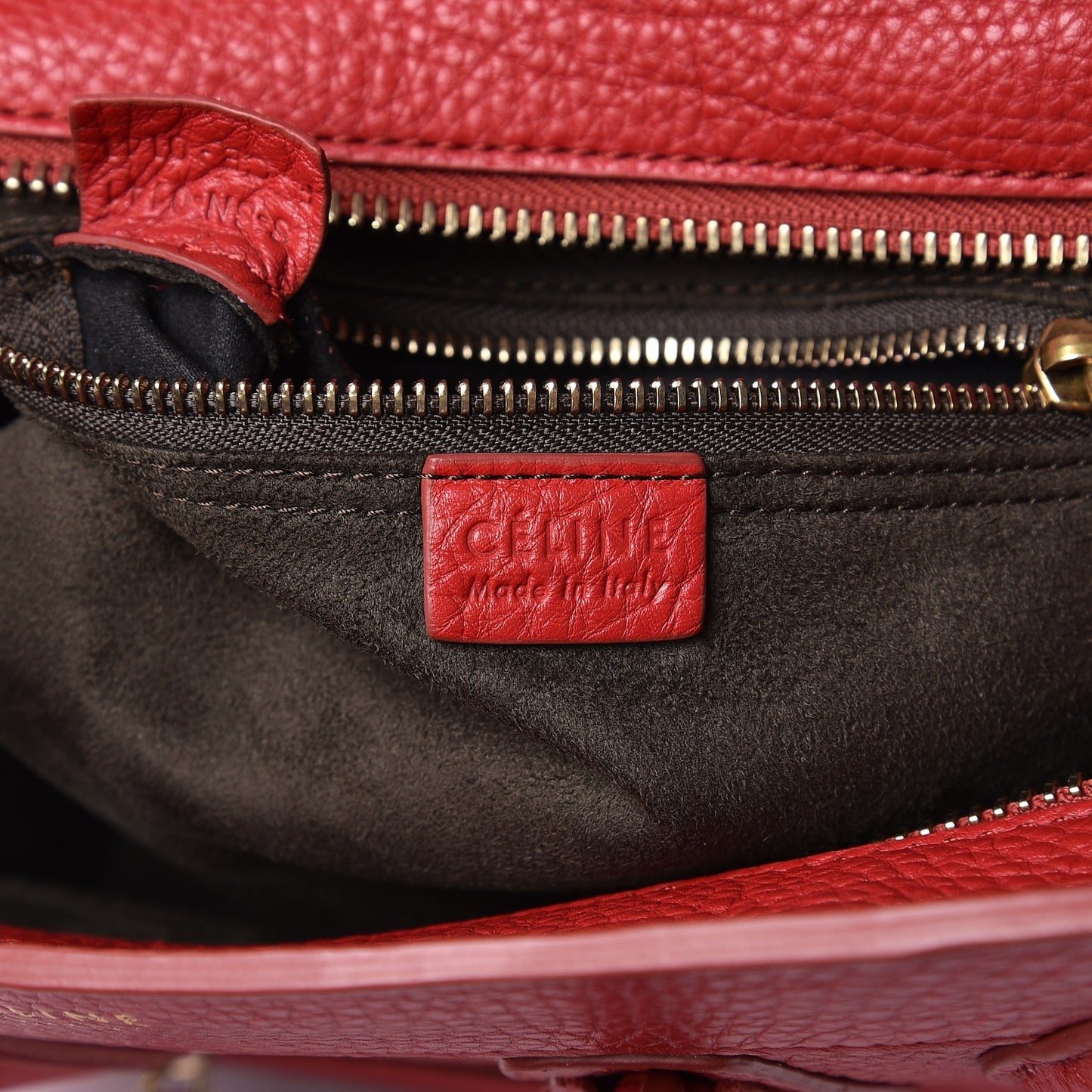 Baby Grained Calfskin Micro Luggage Red