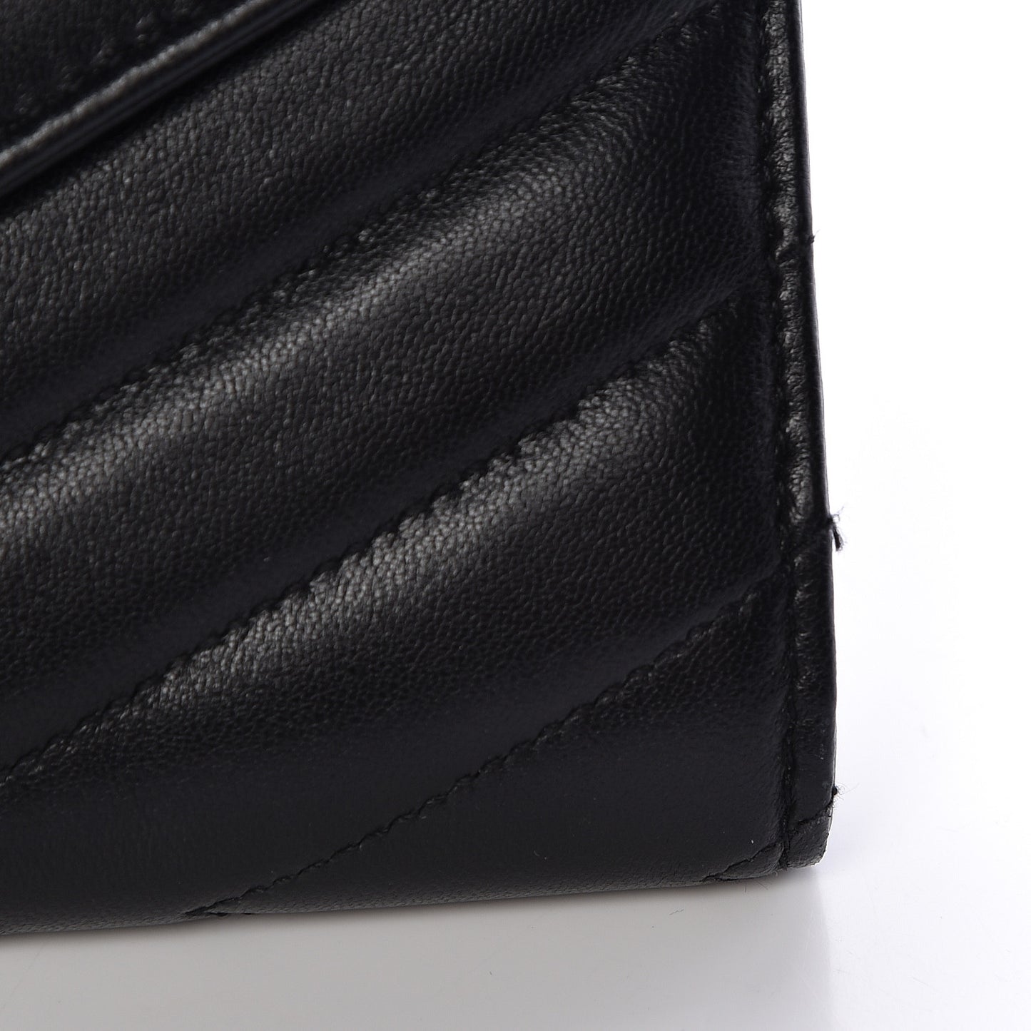 Lambskin Y Quilted Monogram Large Loulou Flap Wallet Black
