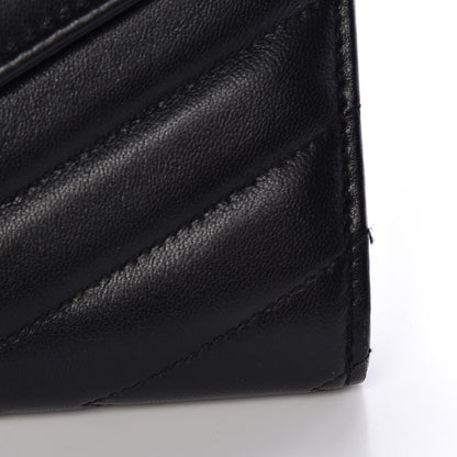 Saint Laurent Lambskin Y Quilted Monogram Large Loulou Flap Wallet Black 9 of 13